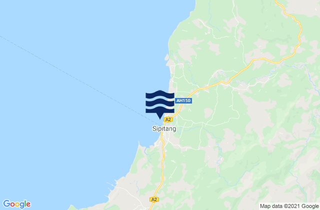 Mapa da tábua de marés em Sipitang Brunei Bay, Malaysia