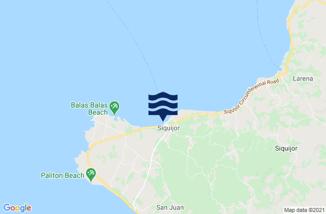 Mapa da tábua de marés em Siquijor, Philippines