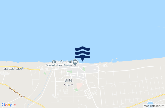 Mapa da tábua de marés em Sirte, Libya