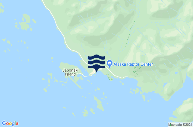 Mapa da tábua de marés em Sitka, United States