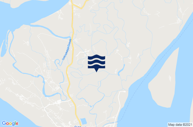 Mapa da tábua de marés em Sittwe District, Myanmar