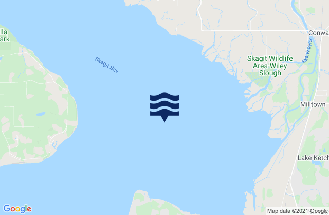 Mapa da tábua de marés em Skagit Bay, United States
