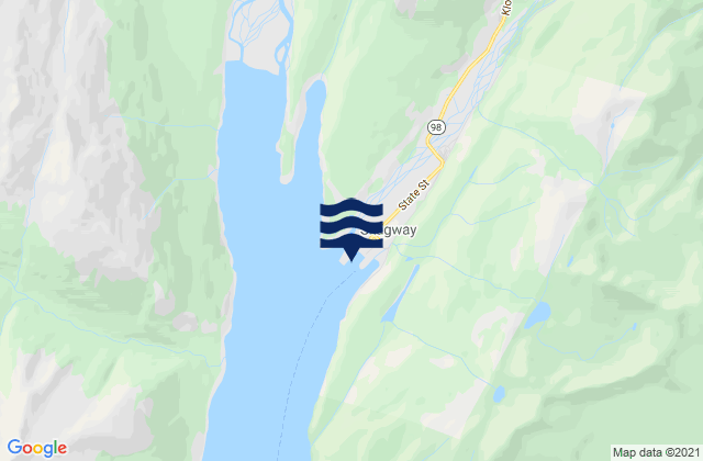 Mapa da tábua de marés em Skagway, United States