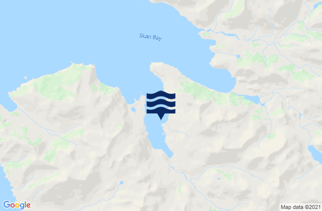 Mapa da tábua de marés em Skan Bay, United States