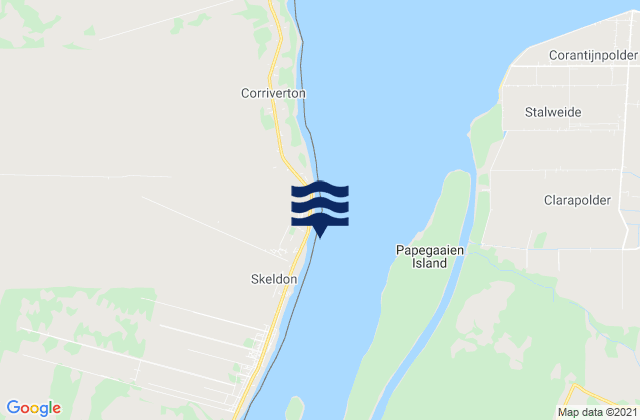 Mapa da tábua de marés em Skeldon, Guyana