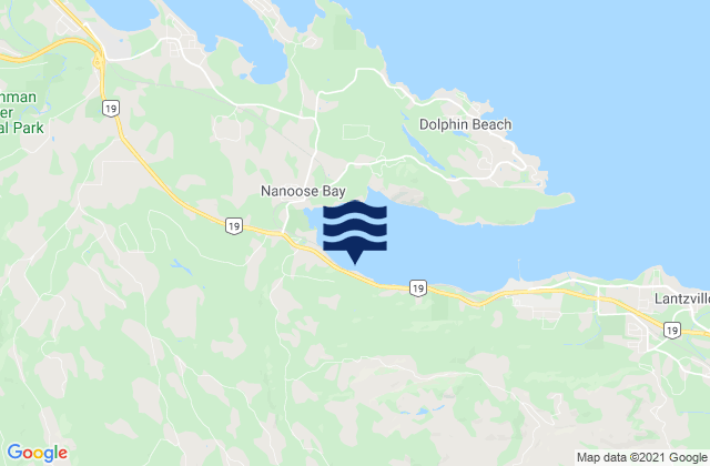Mapa da tábua de marés em Skerry Bay, Canada