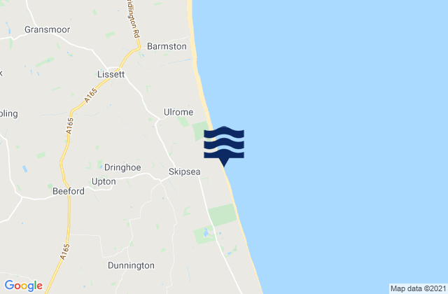 Mapa da tábua de marés em Skipsea Beach, United Kingdom