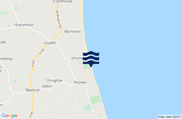 Mapa da tábua de marés em Skipsea, United Kingdom
