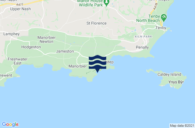 Mapa da tábua de marés em Skrinkle Haven Beach, United Kingdom