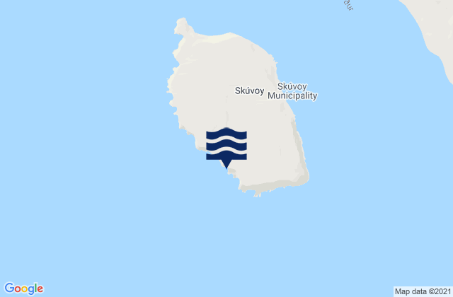 Mapa da tábua de marés em Skúvoy, Faroe Islands