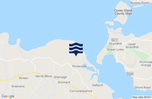 Mapa da tábua de marés em Sligo, Ireland