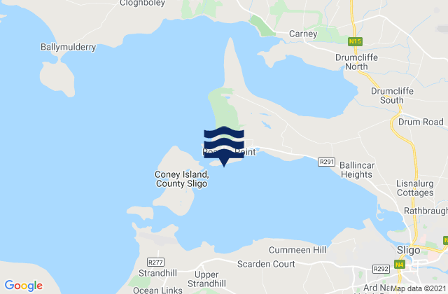 Mapa da tábua de marés em Sligo Harbour (Oyster Island), Ireland