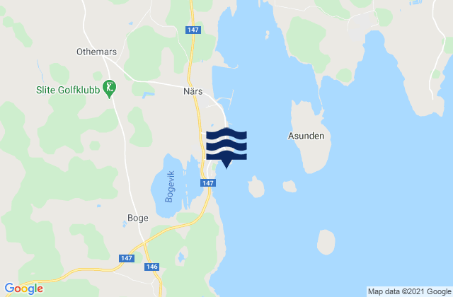 Mapa da tábua de marés em Slite, Sweden