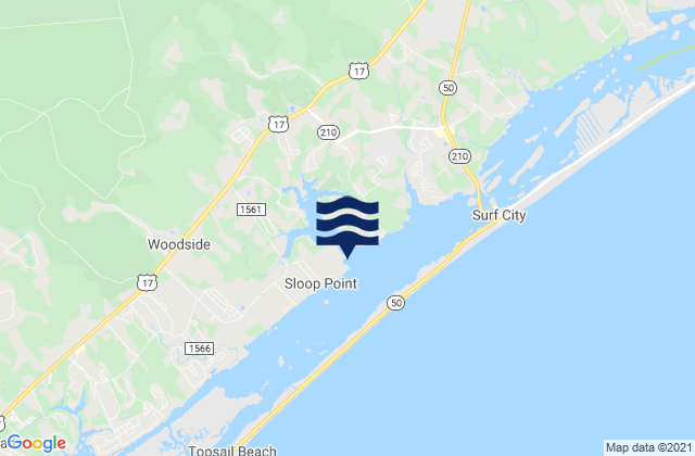 Mapa da tábua de marés em Sloop Point, United States