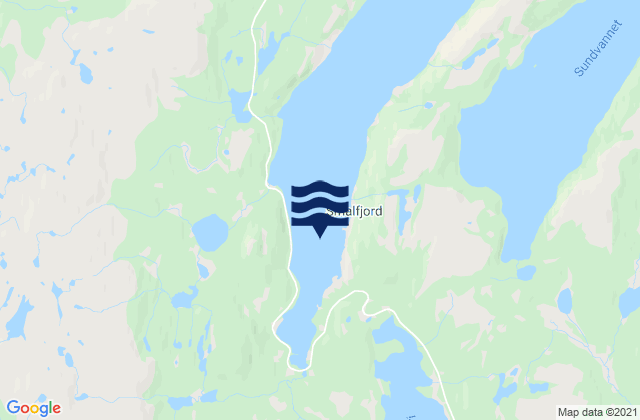 Mapa da tábua de marés em Smalfjord, Norway