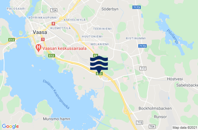 Mapa da tábua de marés em Smedsby, Finland