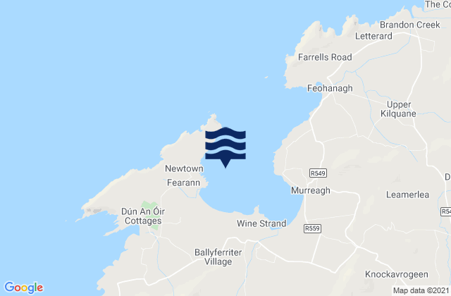 Mapa da tábua de marés em Smerwick Harbour, Ireland