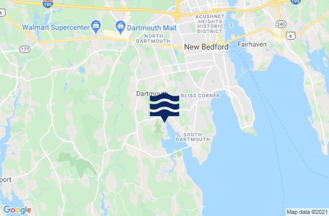 Mapa da tábua de marés em Smith Mills, United States