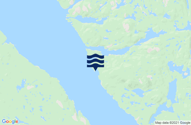Mapa da tábua de marés em Smithers Island, Canada