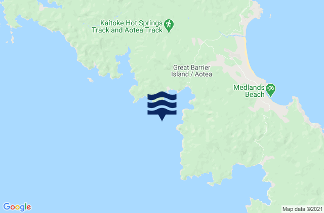 Mapa da tábua de marés em Smiths Bay, New Zealand