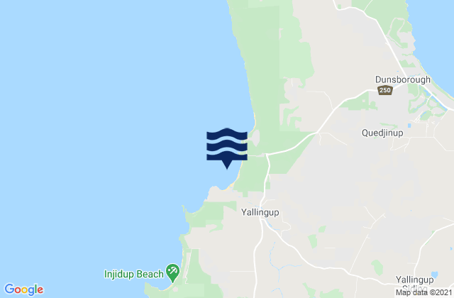 Mapa da tábua de marés em Smiths Beach, Australia