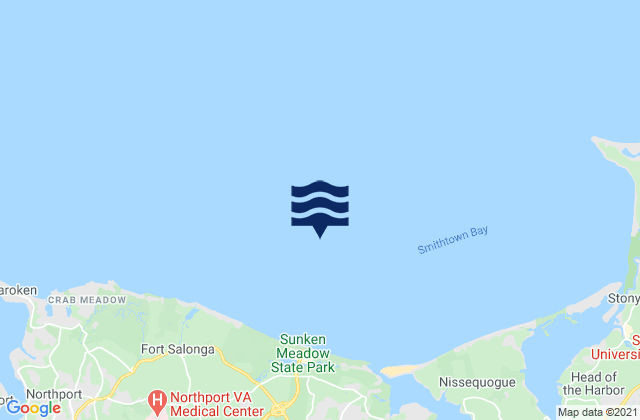 Mapa da tábua de marés em Smithtown Bay, United States