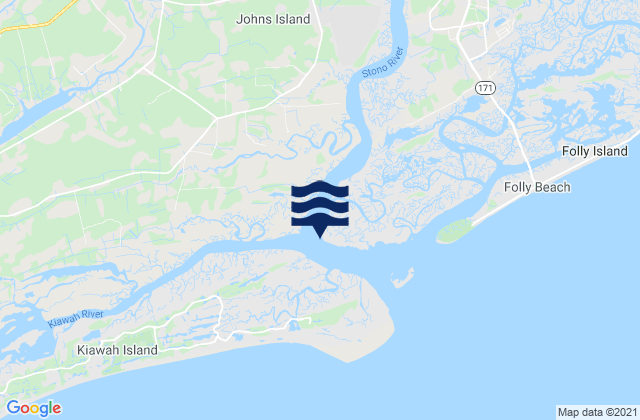 Mapa da tábua de marés em Snake Island, United States