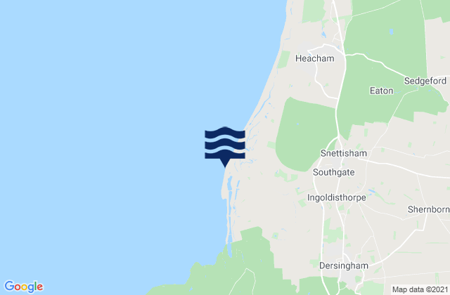 Mapa da tábua de marés em Snettisham Beach, United Kingdom
