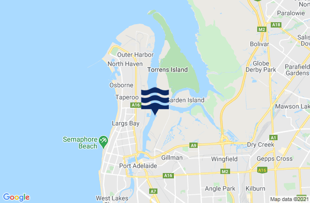 Mapa da tábua de marés em Snowden Beach, Australia