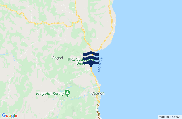 Mapa da tábua de marés em Sogod, Philippines
