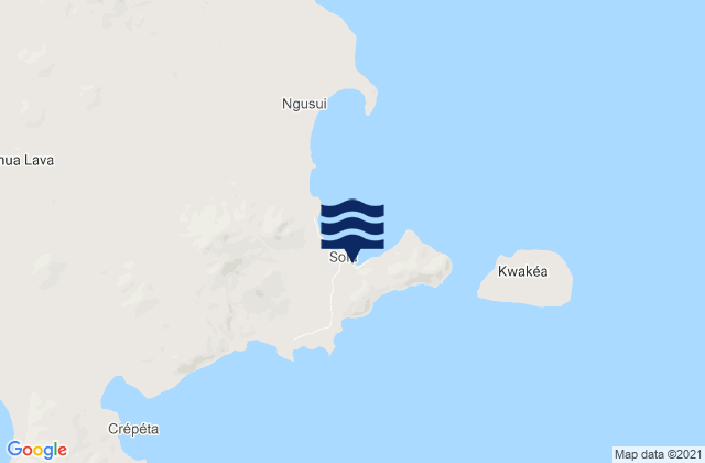 Mapa da tábua de marés em Sola, Vanuatu