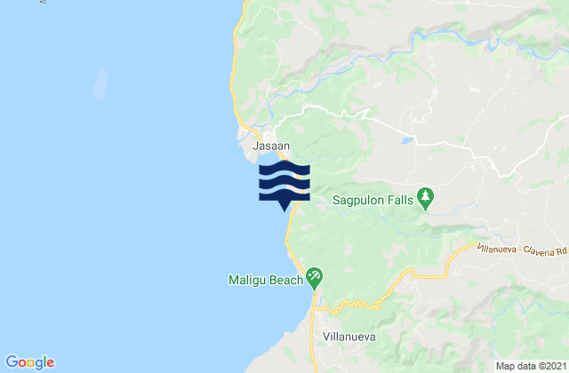 Mapa da tábua de marés em Solana, Philippines