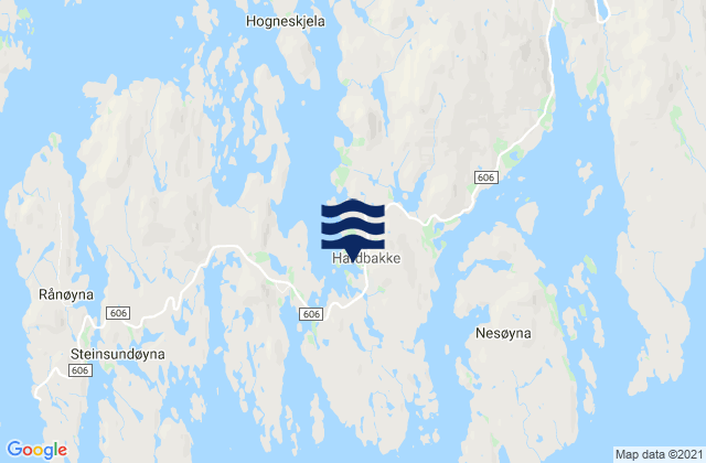 Mapa da tábua de marés em Solund, Norway
