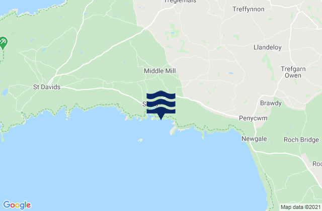 Mapa da tábua de marés em Solva, United Kingdom