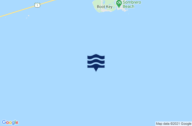 Mapa da tábua de marés em Sombrero Key (Hawk Channel), United States