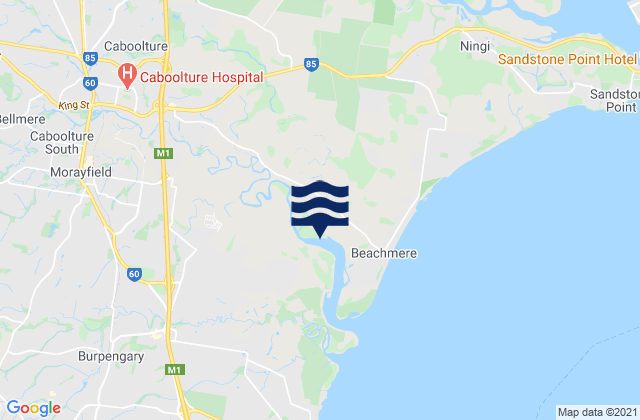 Mapa da tábua de marés em Somerset, Australia
