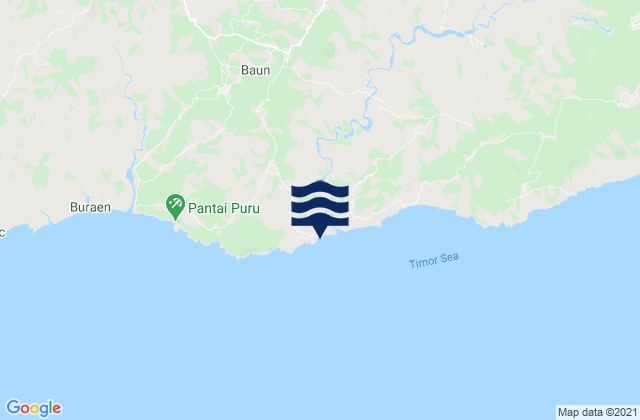 Mapa da tábua de marés em Sonaf, Indonesia