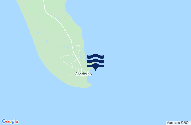 Mapa da tábua de marés em Sonderho Fano Island, Denmark
