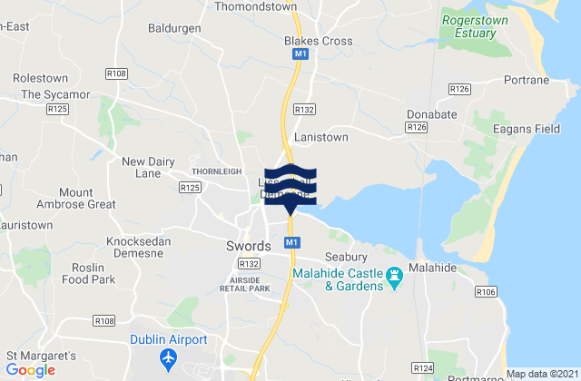Mapa da tábua de marés em Sord, Ireland