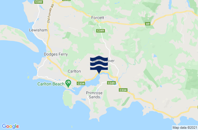 Mapa da tábua de marés em Sorell, Australia