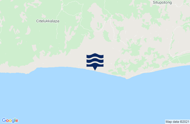 Mapa da tábua de marés em Sorongan, Indonesia