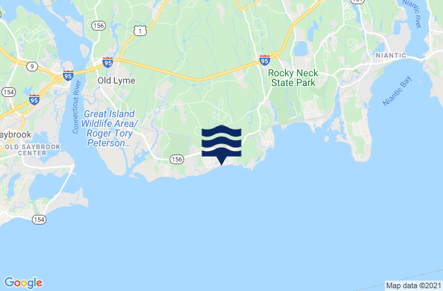 Mapa da tábua de marés em Sound View Beach Old Lyme, United States