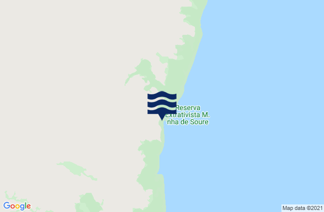 Mapa da tábua de marés em Soure, Brazil