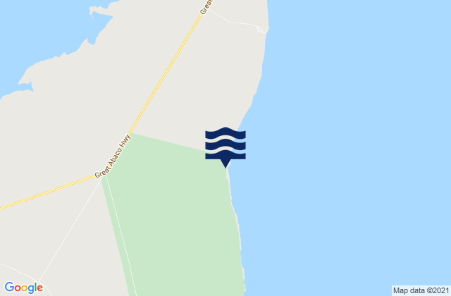 Mapa da tábua de marés em South Abaco District, Bahamas