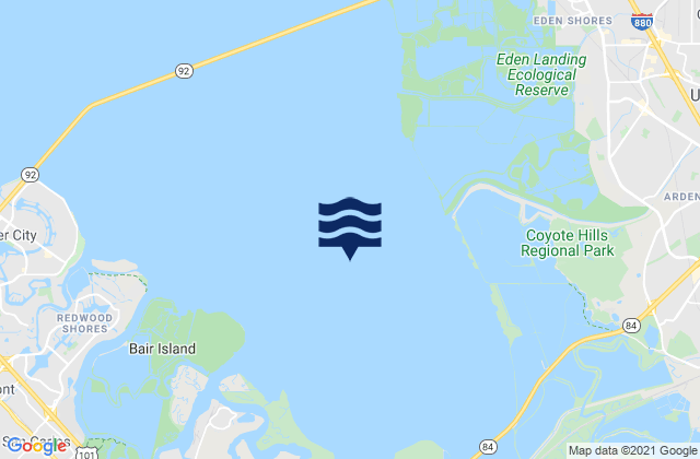 Mapa da tábua de marés em South Bay Wreck, United States