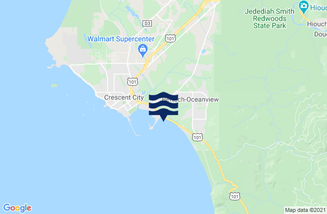 Mapa da tábua de marés em South Beach, United States