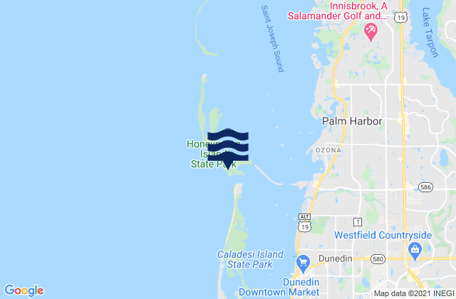 Mapa da tábua de marés em South Beach Pavilion, United States
