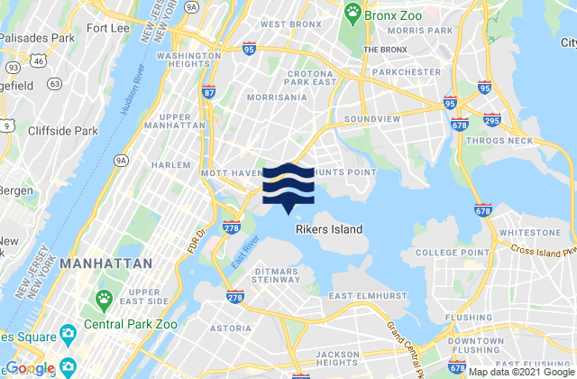 Mapa da tábua de marés em South Brother Island NW of, United States