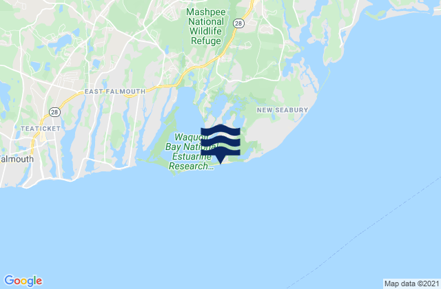 Mapa da tábua de marés em South Cape Beach, United States