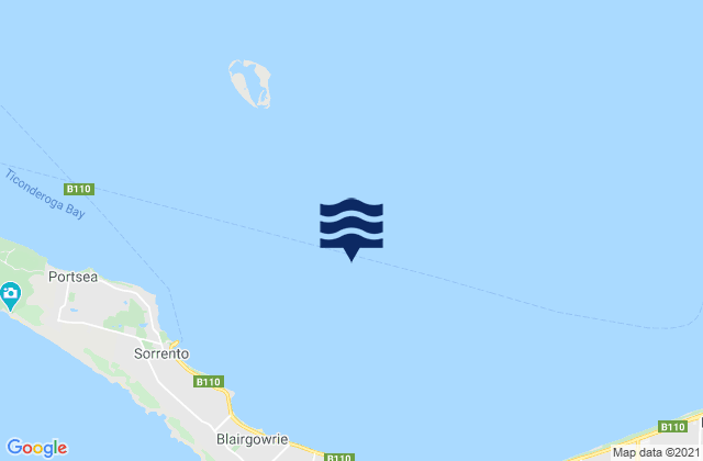 Mapa da tábua de marés em South Channel, Australia